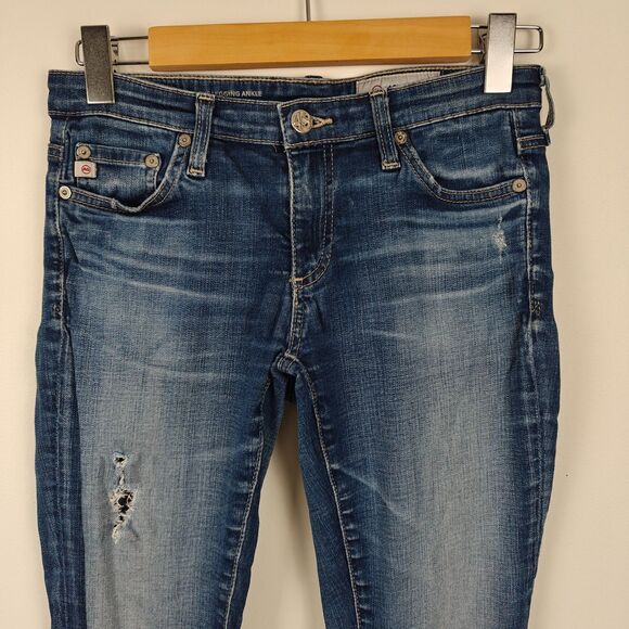 AG Adriano Goldschmied The Legging Ankle Jeans Super Skinny Distressed Size 27 R - Picture 2 of 8